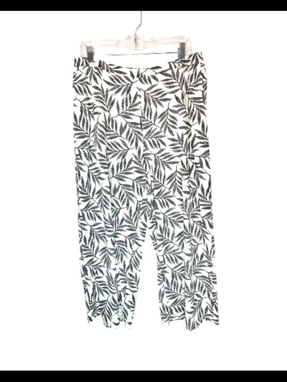 J. Jill Women's Stretch Boho Tropical Leaf Print Wide-Leg Cropped Pants Size L - Picture 6 of 6